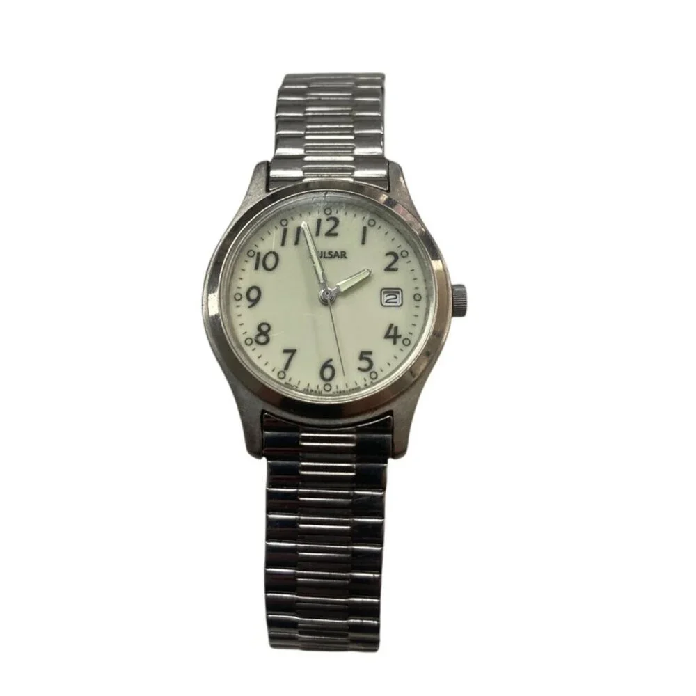 Vintage Pulsar Women's Watch Stretch Band Silver - Picture 4 of 9